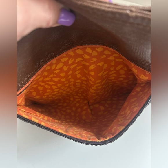 Fossil Key-Per Brown and Orange Quilted Purse in Good Condition - Picture 5 of 12